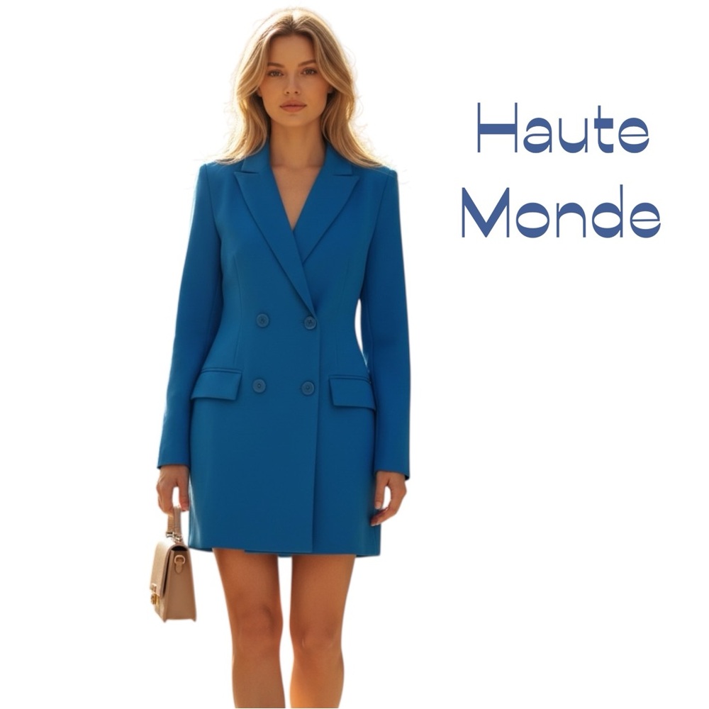 Haute Monde Cobalt Blue Double Breasted Jumpsuit NWOT Size L